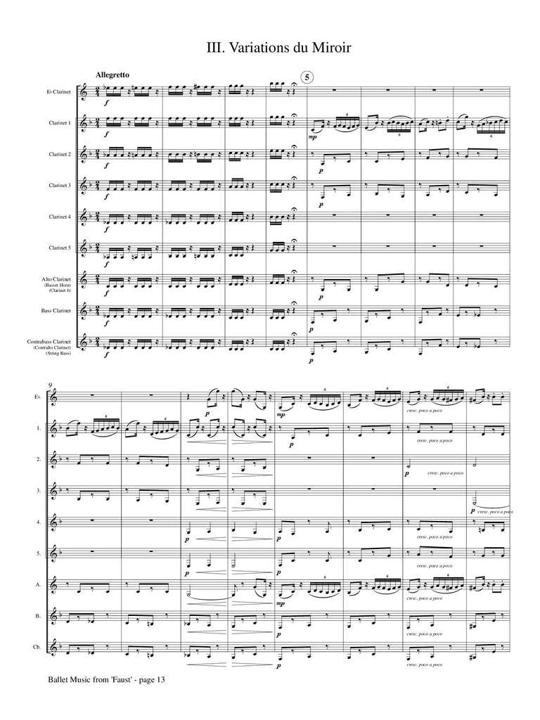 Gounod (arr. Johnston) - Ballet Music from 'Faust' for Clarinet Choir