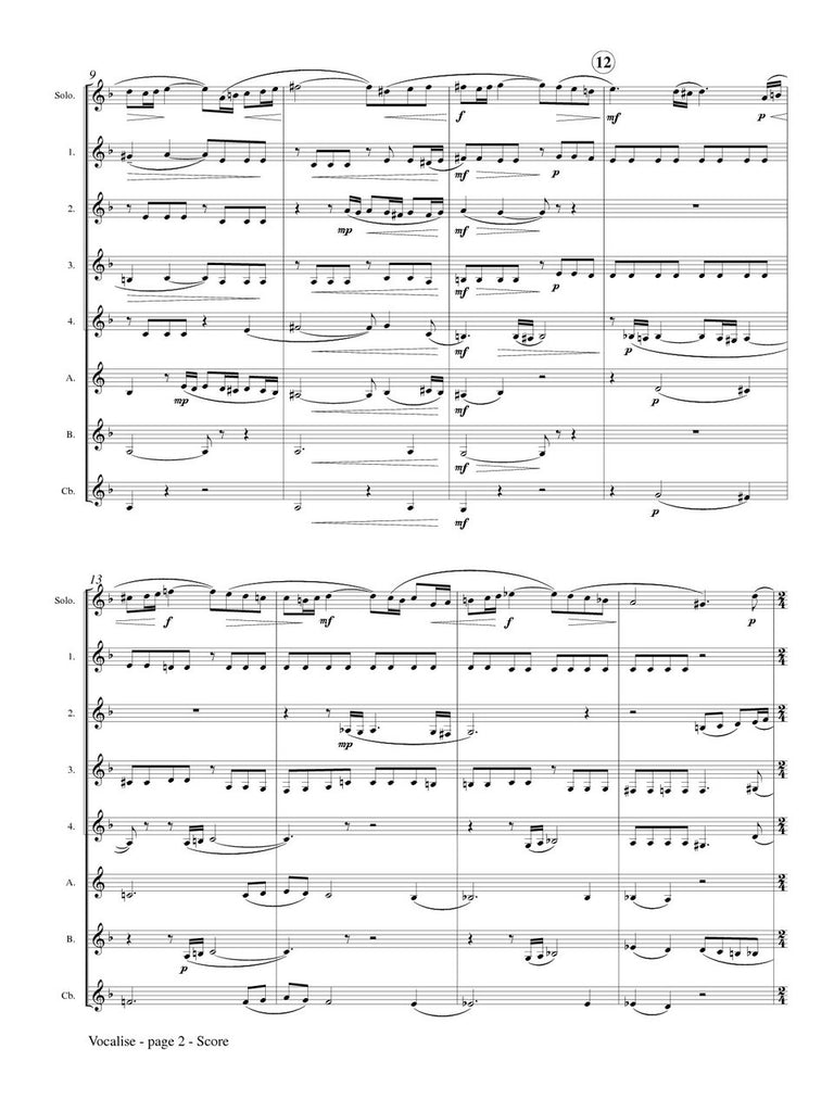 Rachmaninoff (arr. Matt Johnston) - Vocalise for Clarinet Choir