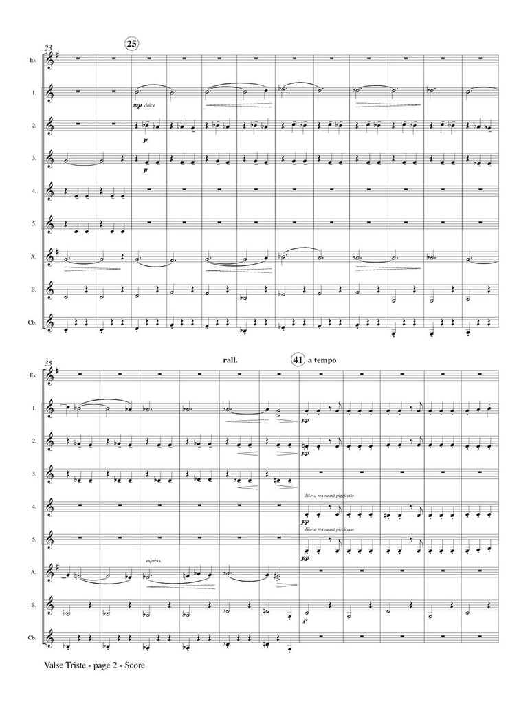 Sibelius (arr. Matt Johnston) - Valse Triste for Clarinet Choir
