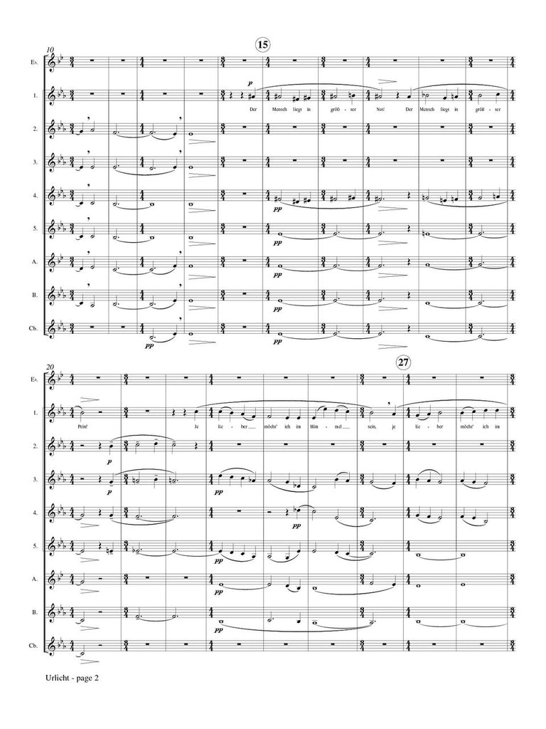Mahler (arr. Johnston) - Urlicht from Symphony No. 2 for Clarinet Choir