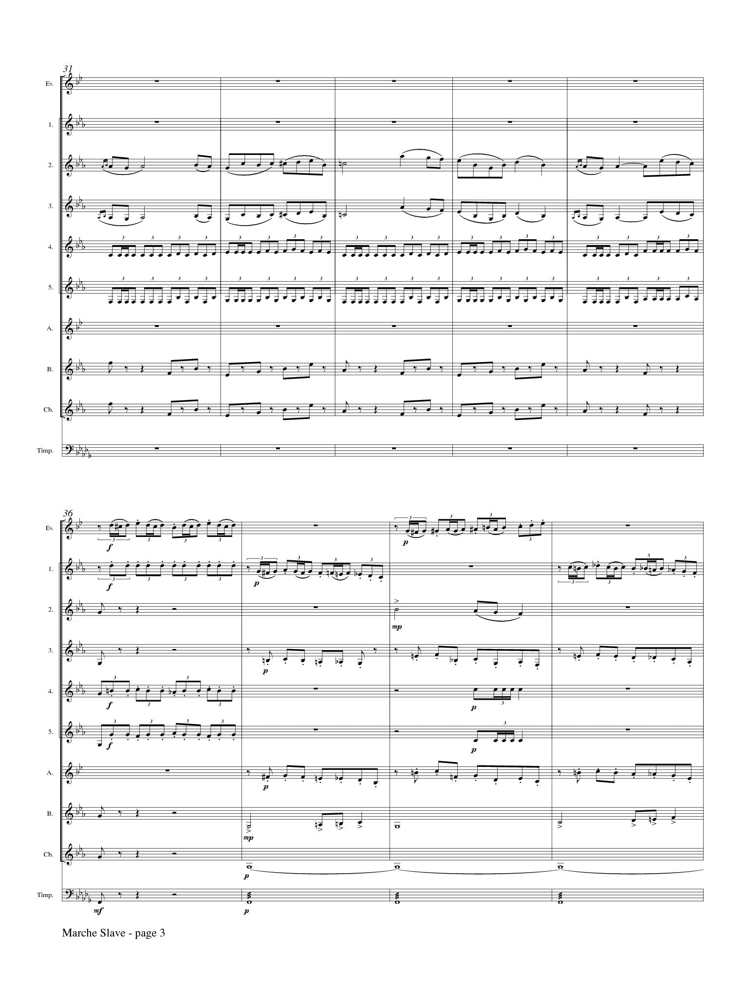Tchaikovsky (arr. Matt Johnston) - Marche Slave for Clarinet Choir