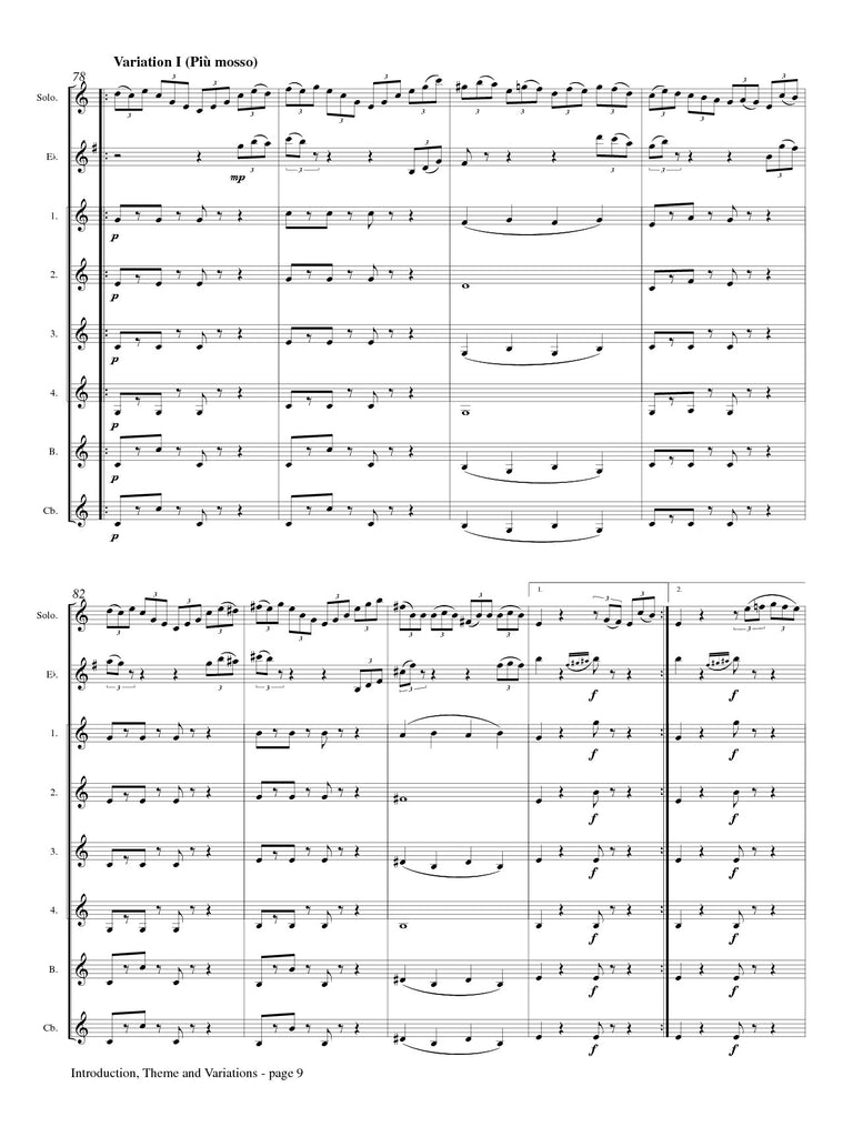 Rossini - Introduction, Theme and Variations for Clarinet Choir