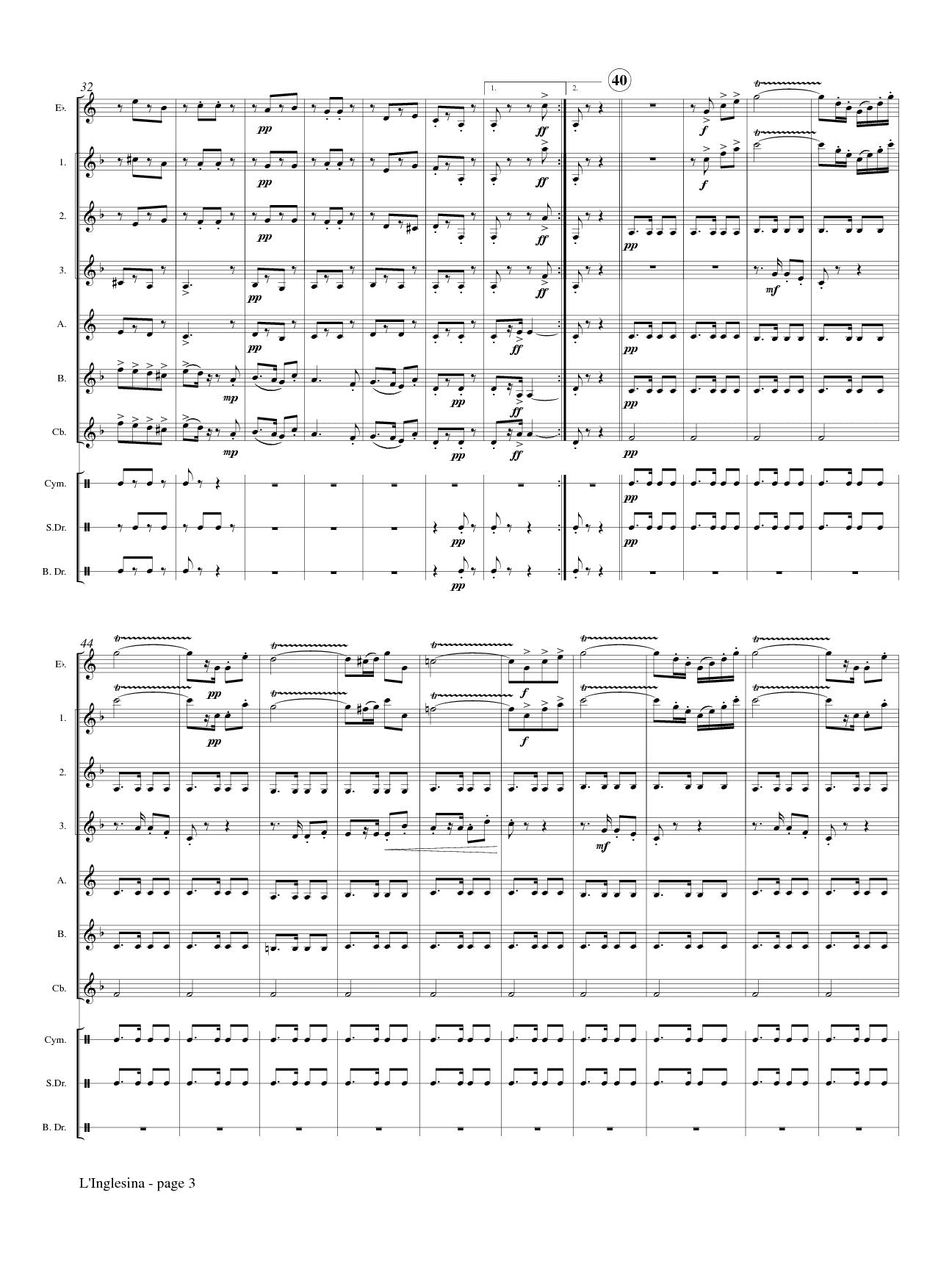 delle Cese (arr. Ryan Czekaj) - L'Inglesina Symphonic March for Clarinet Choir