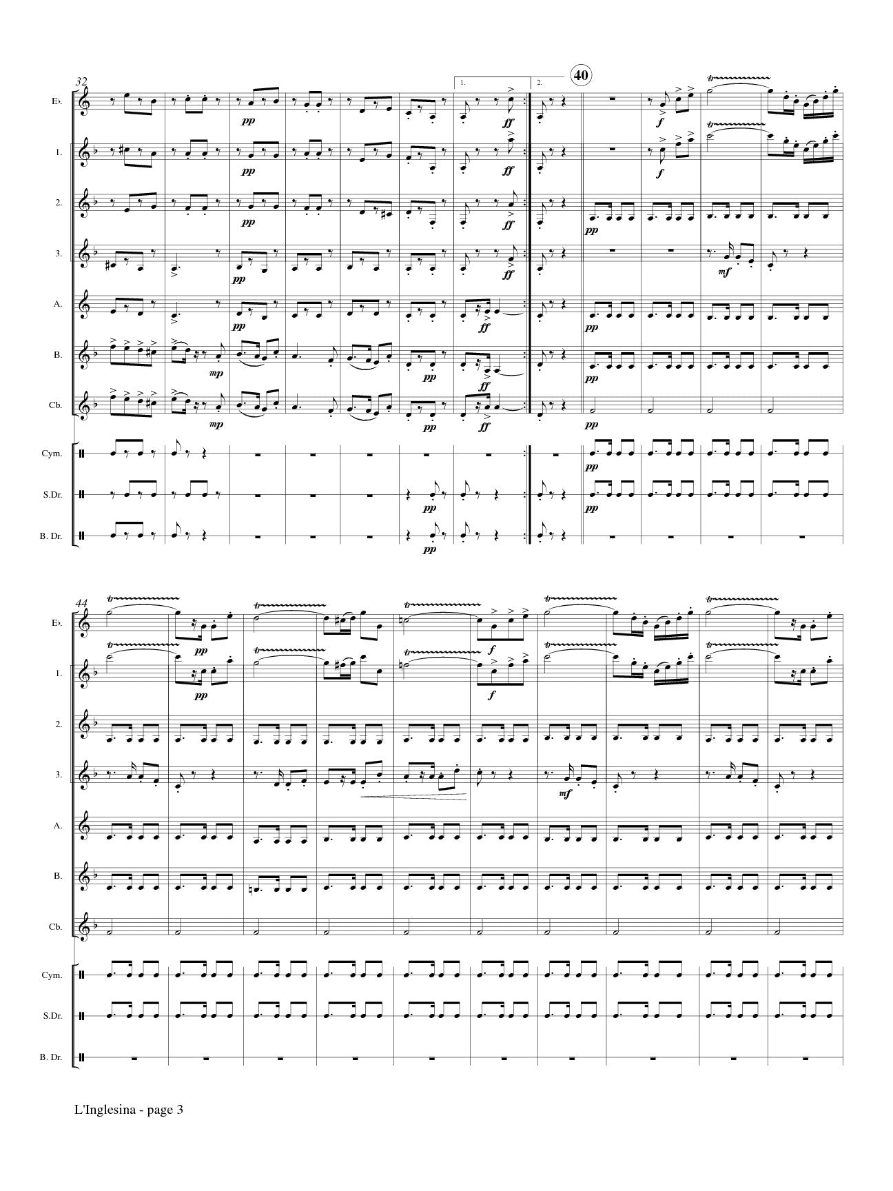 delle Cese (arr. Czekaj) - L'Inglesina Symphonic March for Clarinet Choir