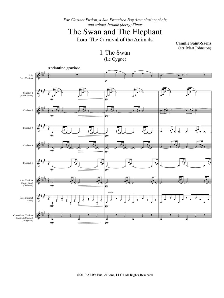 Saint-Saëns (arr. Matt Johnston) - The Swan and The Elephant from 'The Carnival of the Animals