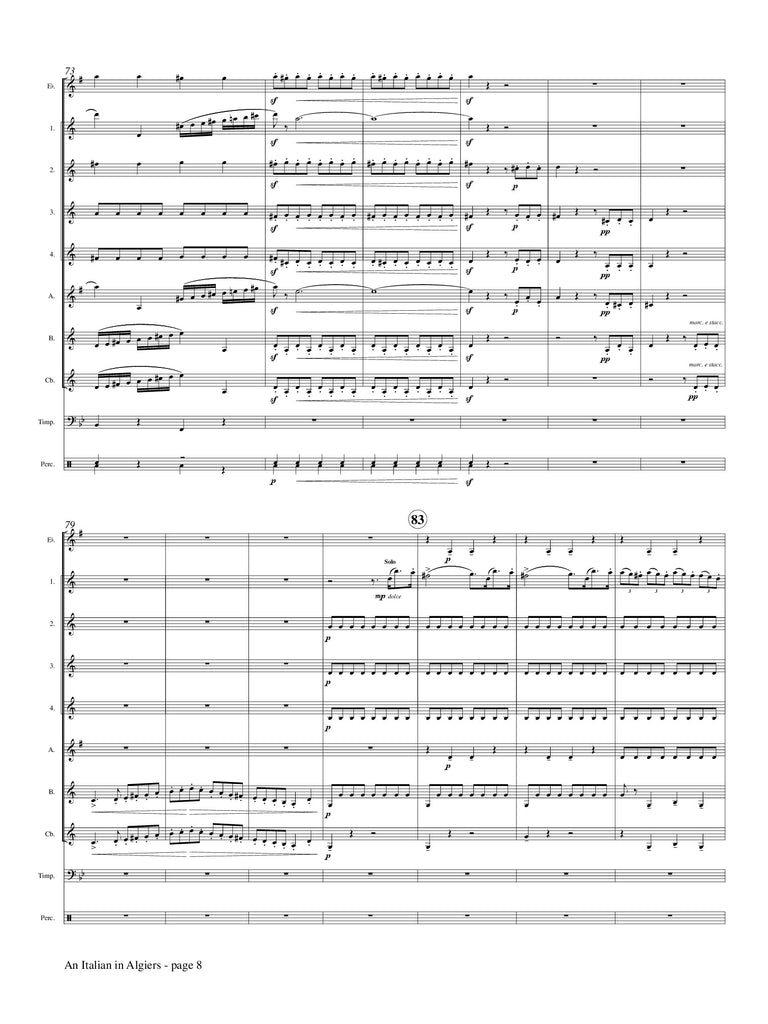 Rossini (arr. Matt Johnston) - Overture to An Italian in Algiers for Clarinet Choir