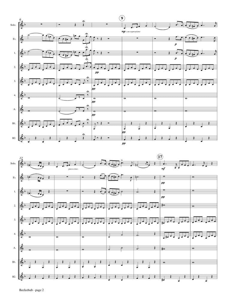 Catozzi (arr. Joey Rosati) - Beelzebub for Solo Contra Clarinet and Clarinet Choir