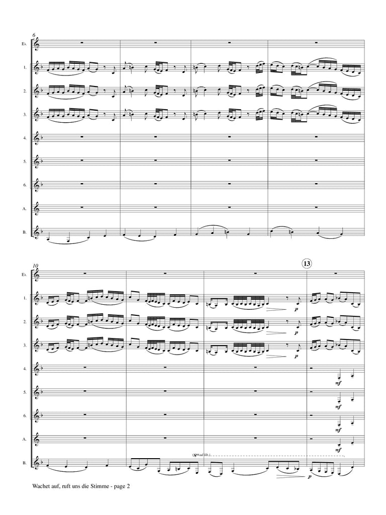 Bach (arr. Ottorino Respighi/Matt Johnston) - Wachet auf, ruft uns die Stimme for Clarinet Choir