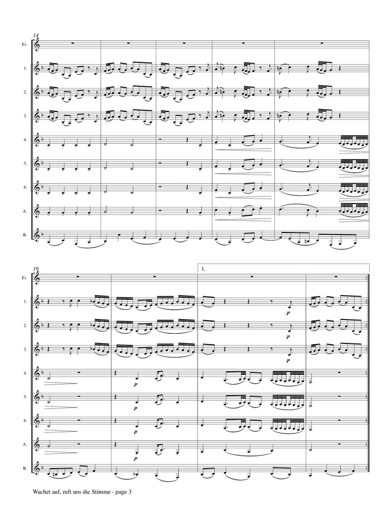 Bach (arr. Respighi/Johnston) - Wachet auf, ruft uns die Stimme for Clarinet Choir