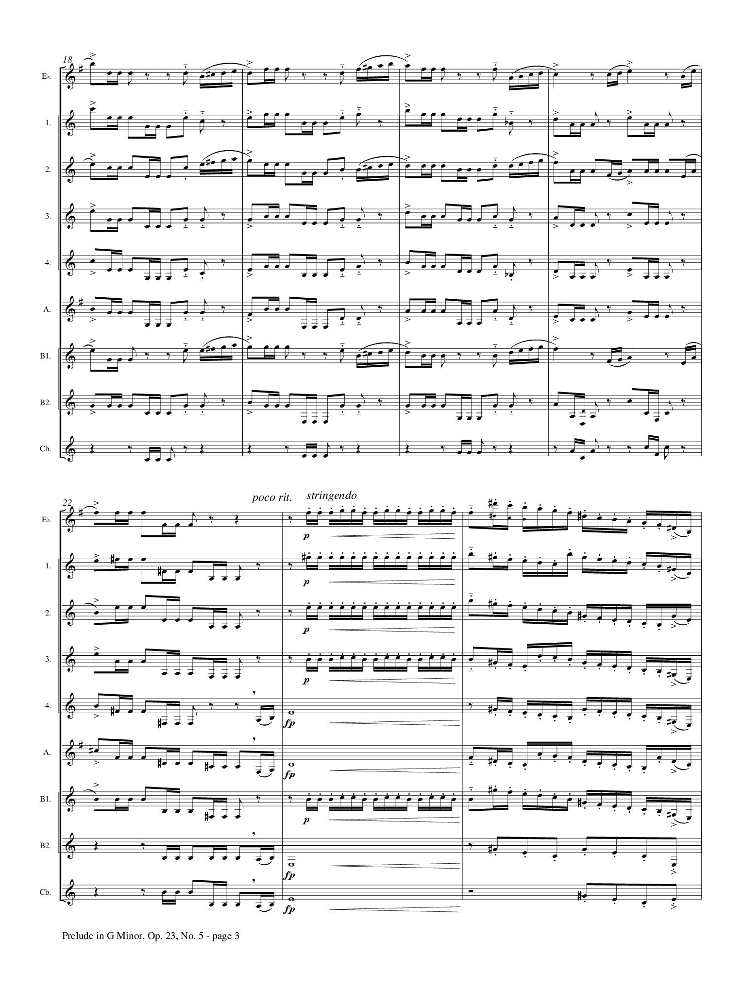 Rachmaninoff (arr. Guarnuccio) - Prelude in G Minor, Op. 23, No. 5 for Clarinet Choir