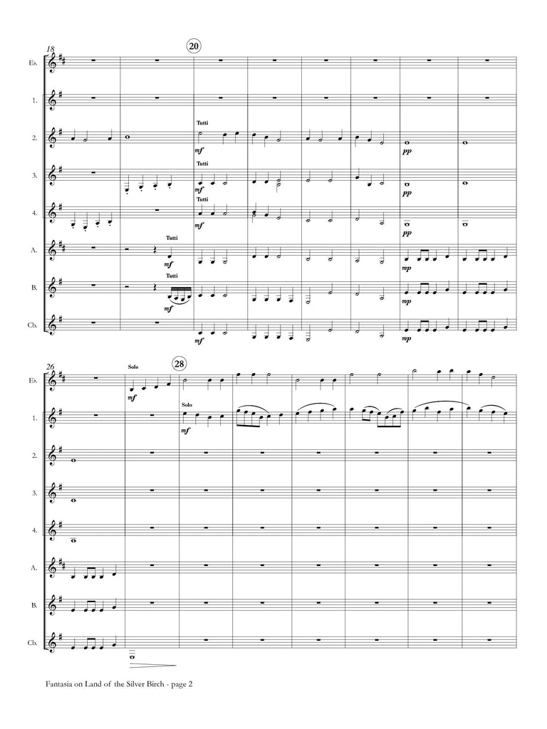Nourse - Fantasia on Land of the Silver Birch for Clarinet Choir
