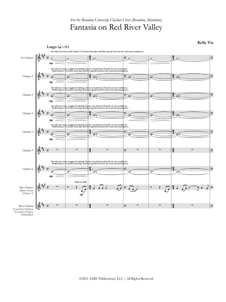 Via - Fantasia on Red River Valley for Clarinet Choir