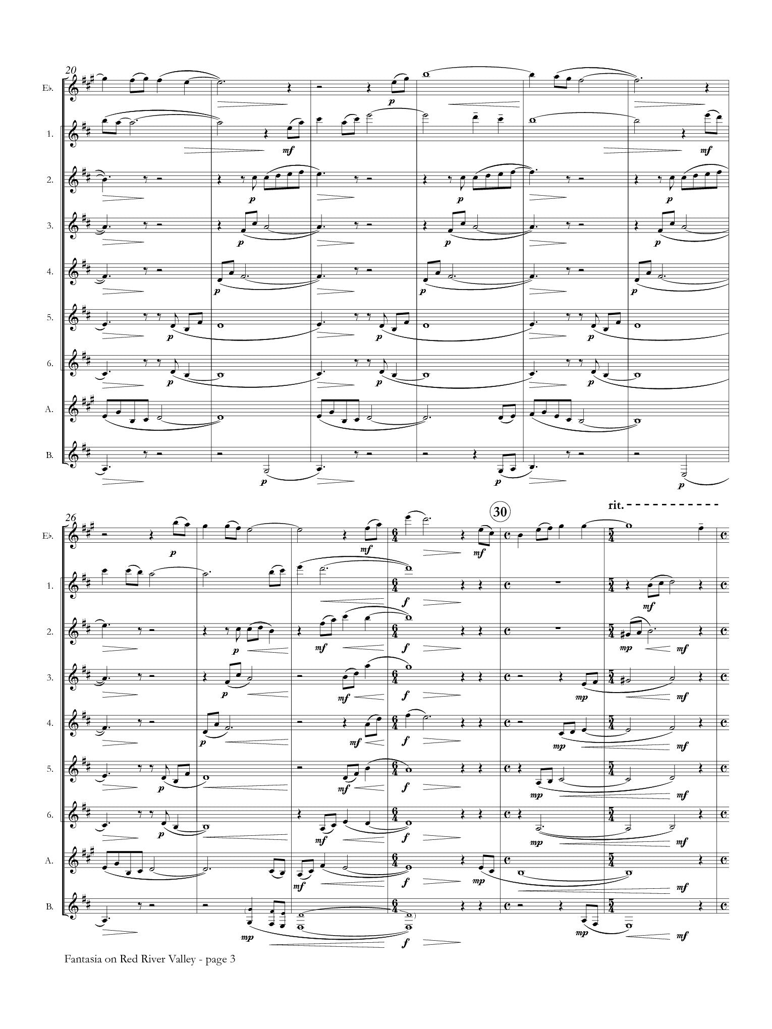 Via - Fantasia on Red River Valley for Clarinet Choir