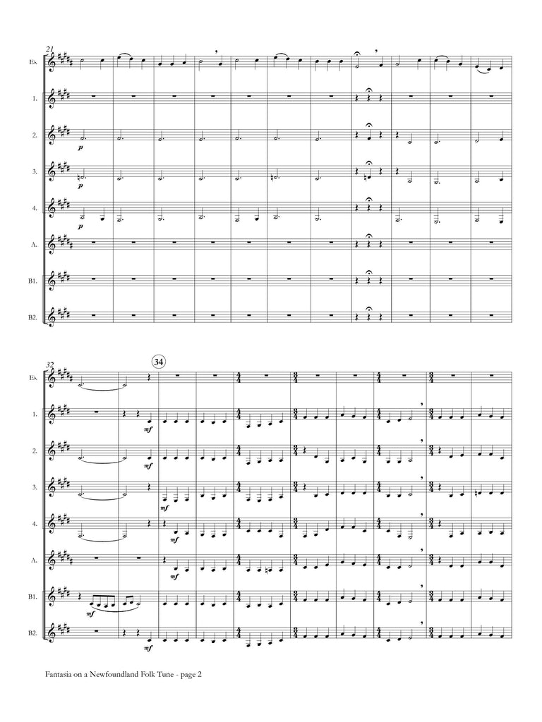 Nourse - Fantasia on a Newfoundland Folk Tune for Clarinet Choir