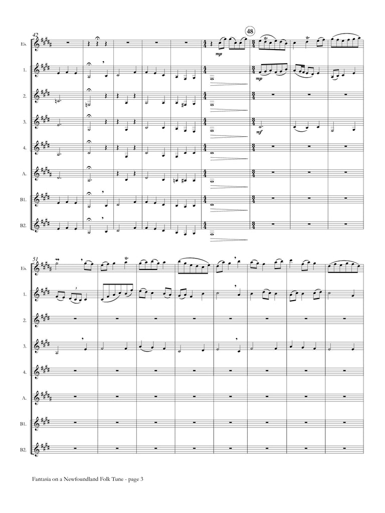 Nourse - Fantasia on a Newfoundland Folk Tune for Clarinet Choir