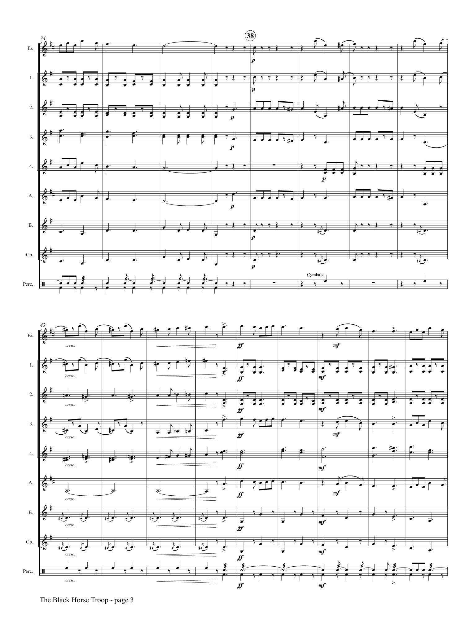 Sousa (arr. Johnston) - The Black Horse Troop for Clarinet Choir
