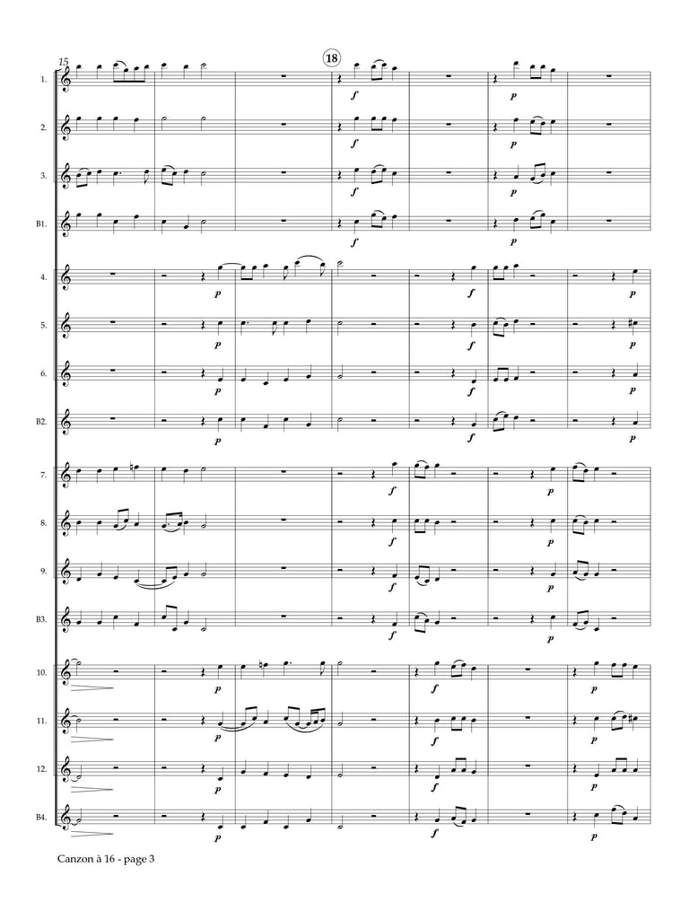 Massaino (arr. Matt Johnston) - Canzon à 16 for Clarinet Choir