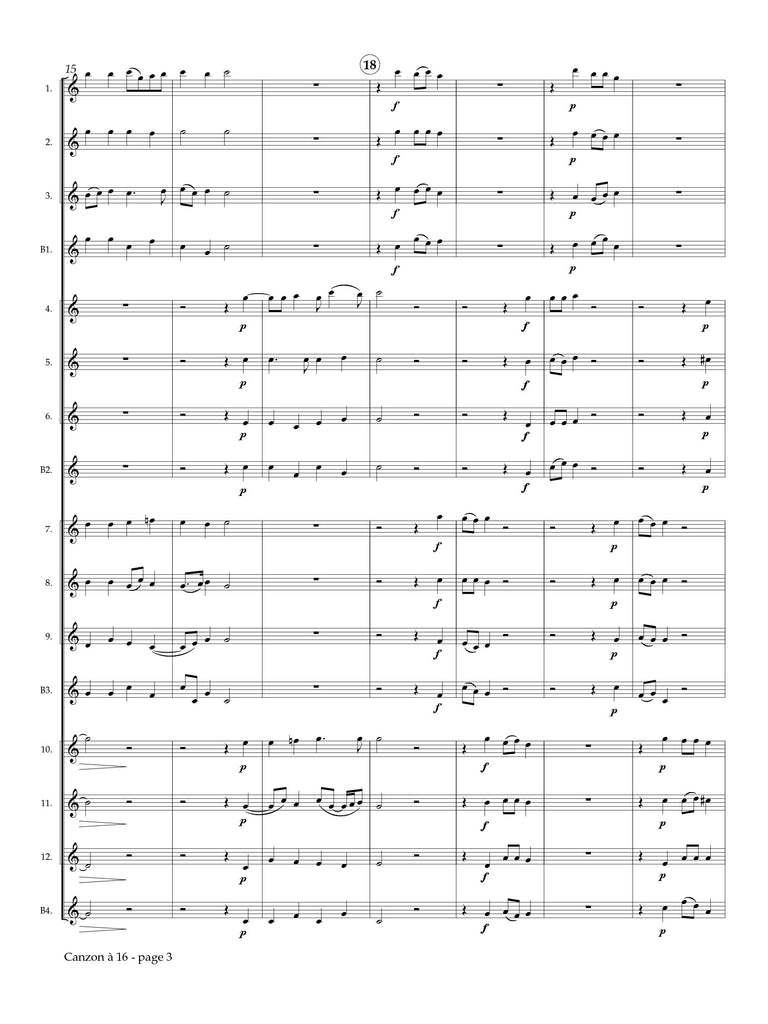 Massaino (arr. Johnston) - Canzon à 16 for Clarinet Choir