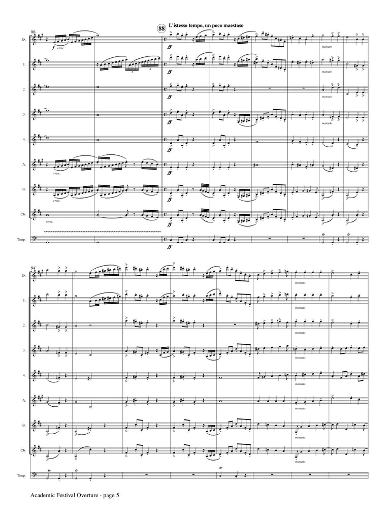 Brahms (arr. Lindhout) - Academic Festival Overture, Op. 80 for Clarinet Choir