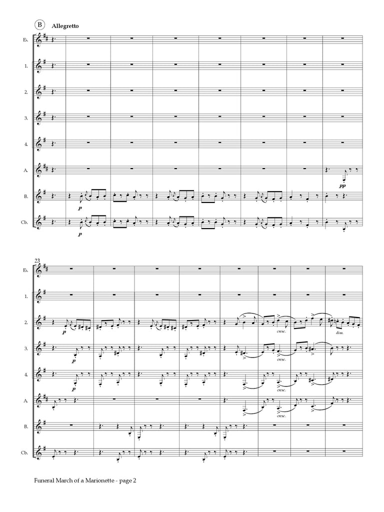Gounod (arr. Lindhout) - Funeral March of a Marionette for Clarinet Choir