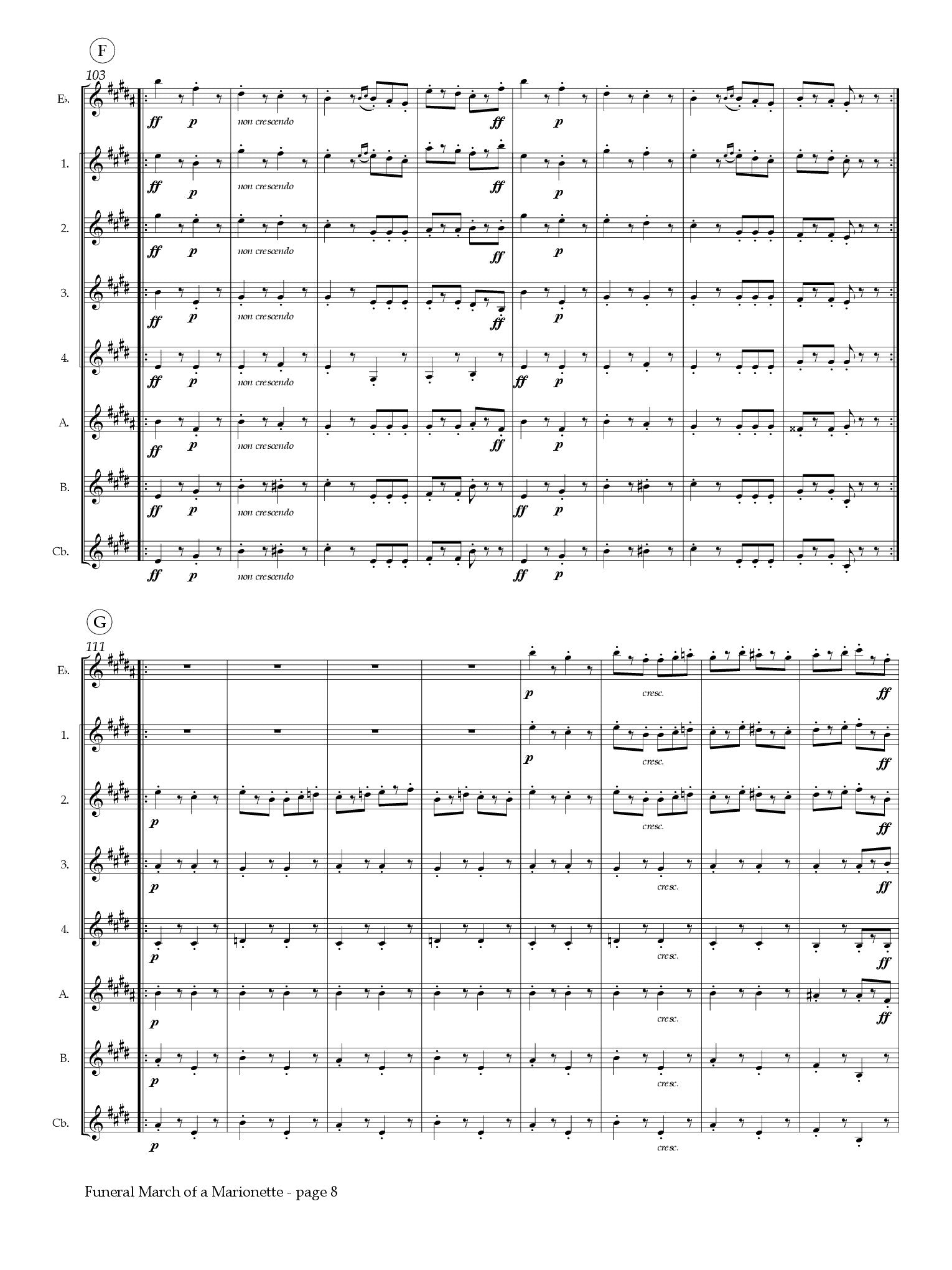 Gounod (arr. Lindhout) - Funeral March of a Marionette for Clarinet Choir