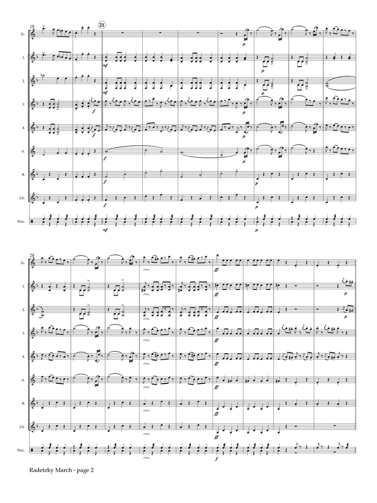 Strauss, Sr. (arr. Matt Johnston) - Radetzky March Op. 228 for Clarinet Choir