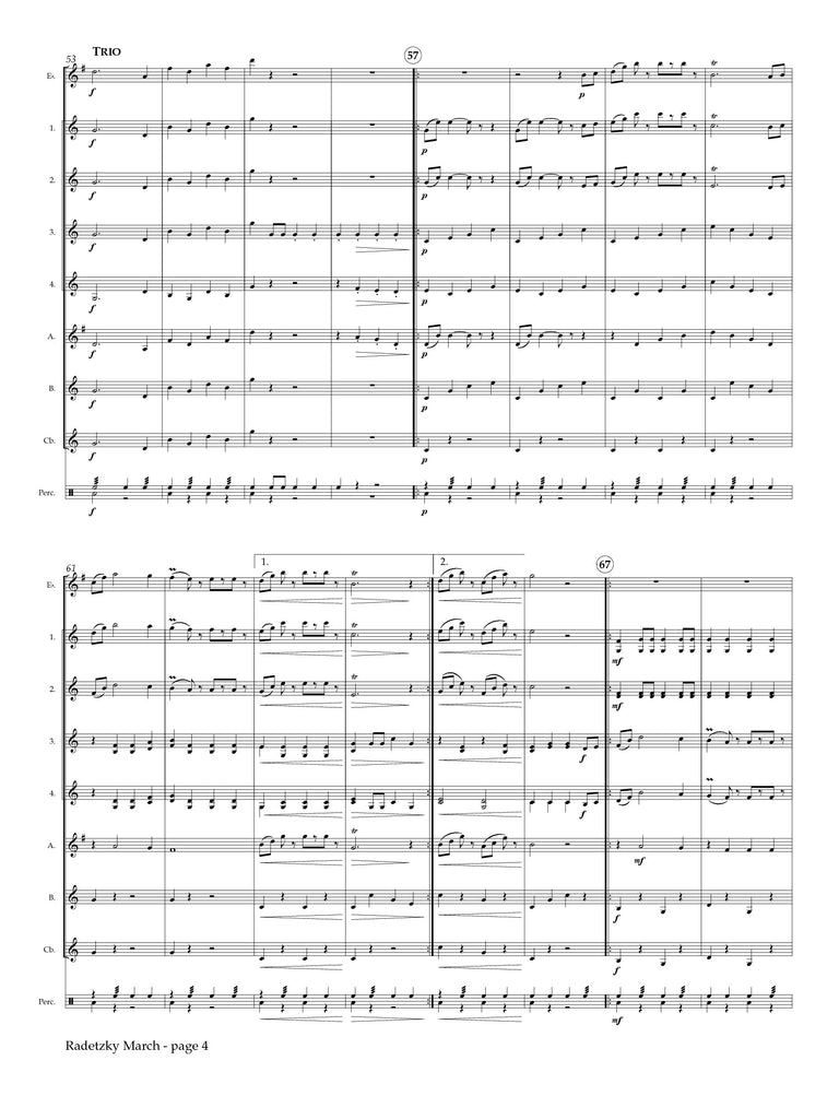 Strauss, Sr. (arr. Matt Johnston) - Radetzky March Op. 228 for Clarinet Choir