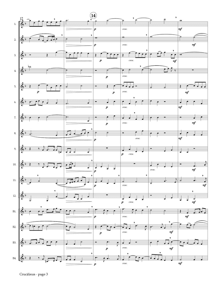 Caldara (arr. Johnston) - Crucifixus for Clarinet Choir