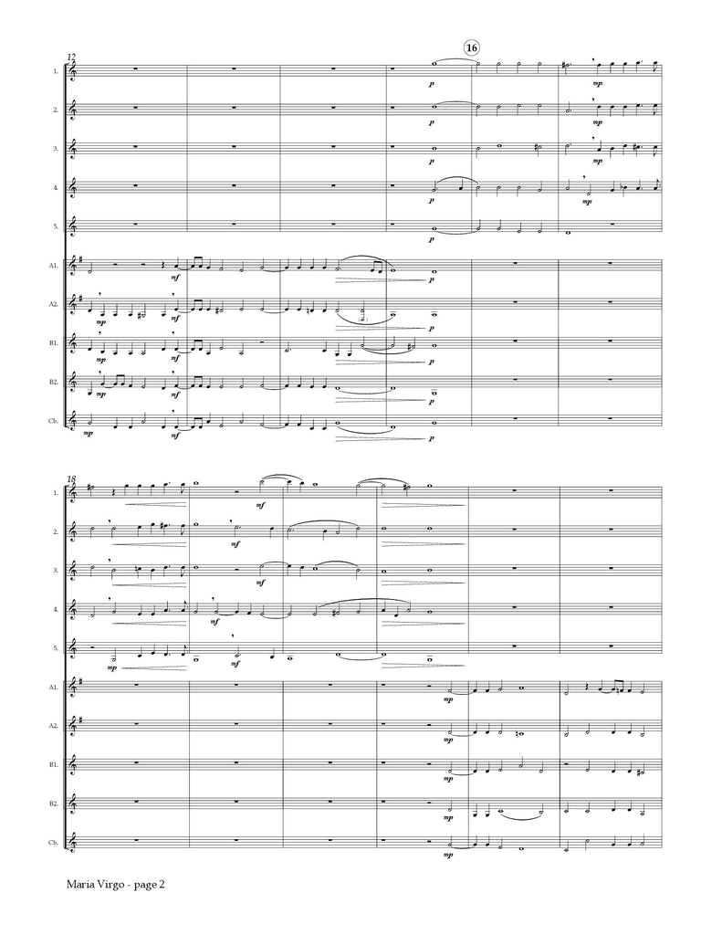 Gabrieli (arr. Matt Johnston) - Maria Virgo from 'Sacrae Symphoniae', Book 1 for Clarinet Choir