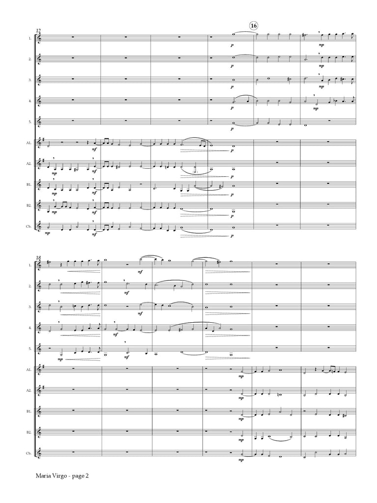 Gabrieli (arr. Johnston) - Maria Virgo from 'Sacrae Symphoniae', Book 1 for Clarinet Choir