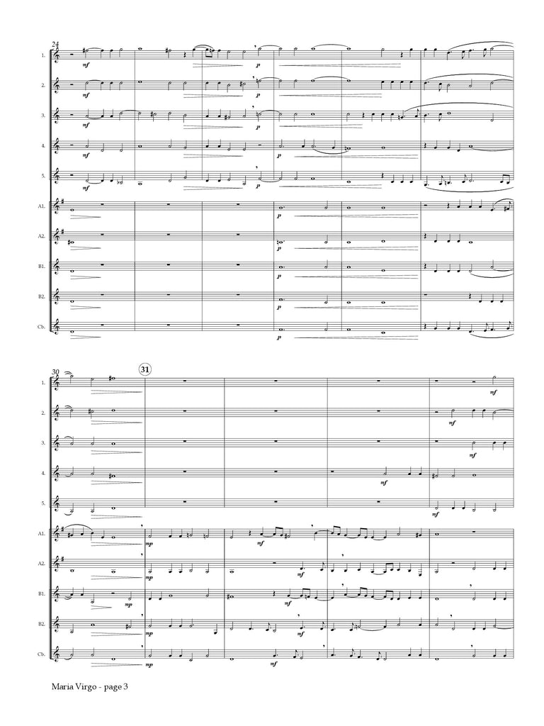 Gabrieli (arr. Johnston) - Maria Virgo from 'Sacrae Symphoniae', Book 1 for Clarinet Choir