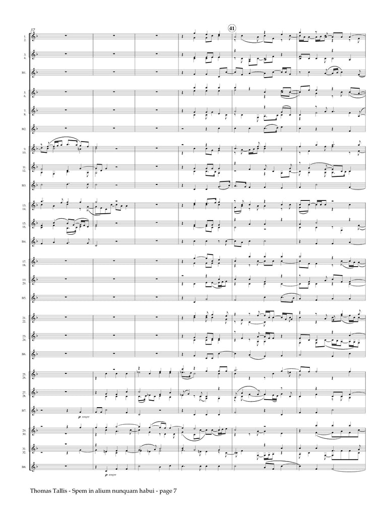 Tallis (arr. Johnston) - Spem in alium nunquam habui for Clarinet Choir