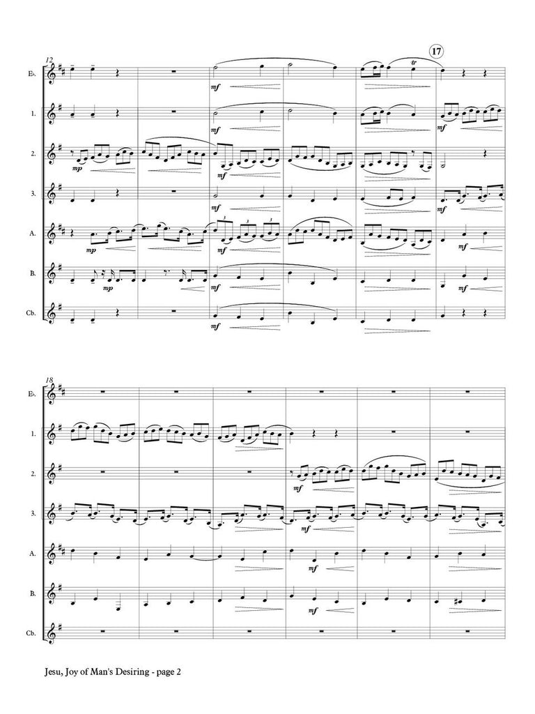 Bach (arr. Iwai) - Jesu, Joy of Man's Desiring for Clarinet Choir