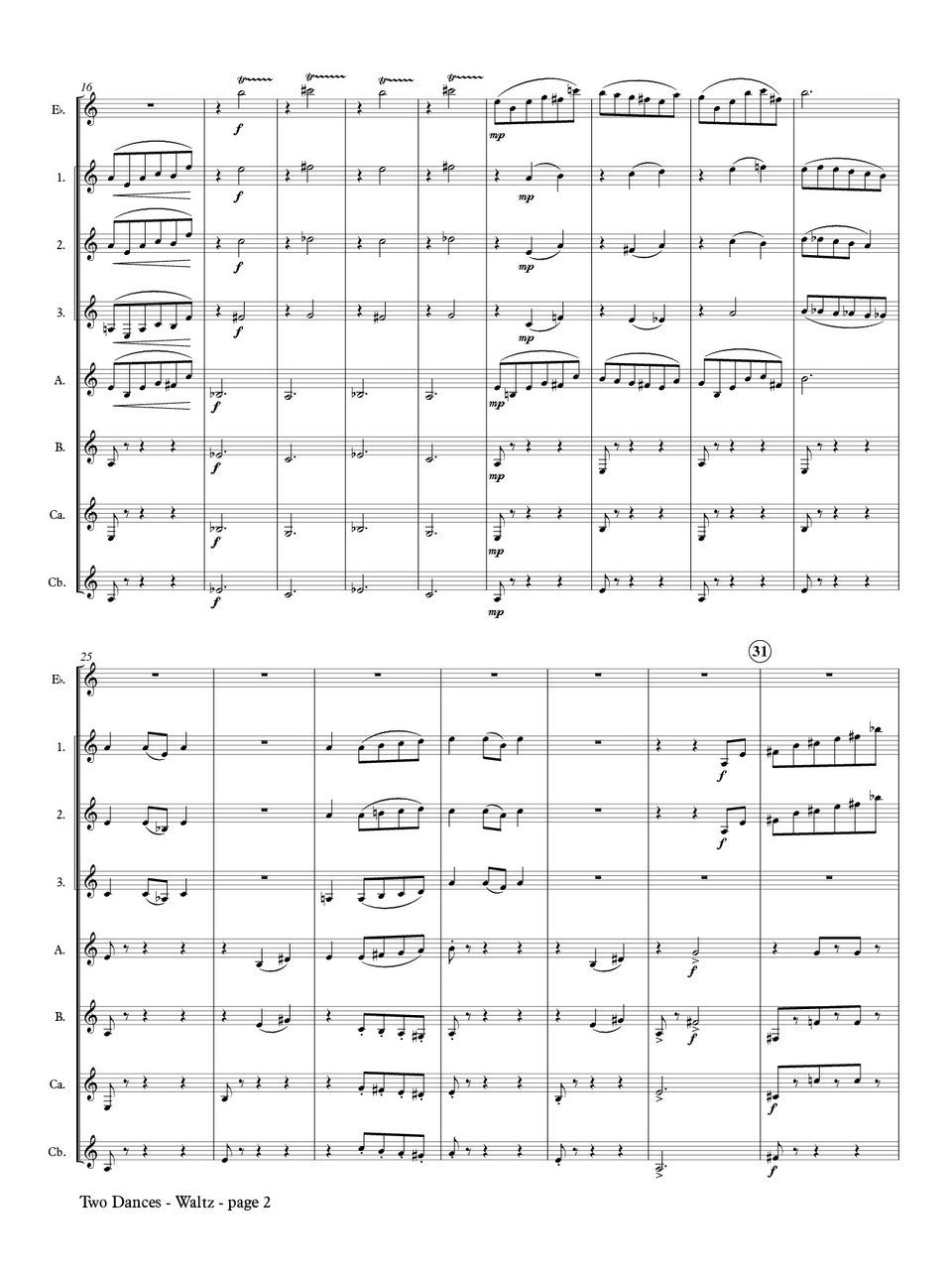 Tajino - 2 Dances: Waltz for Clarinet Choir