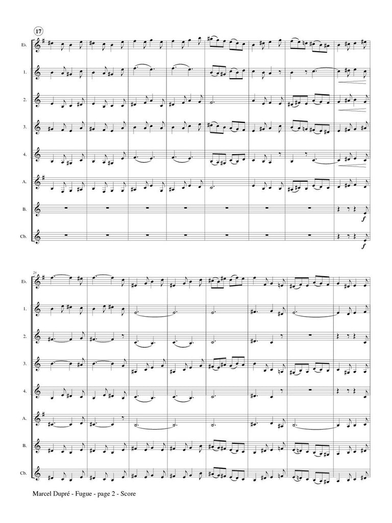 Dupre (arr. Johnston) - Fugue from Prelude and Fugue in G minor for Clarinet Choir