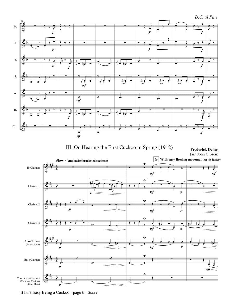 Gibson - It Isn’t Easy Being A Cuckoo for Clarinet Choir