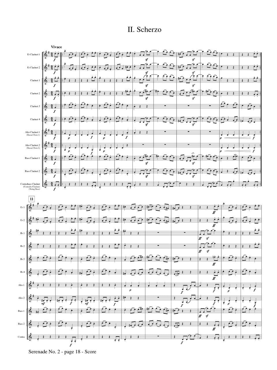 Brahms (arr. Gibson) - Serenade No. 2 for Clarinet Choir