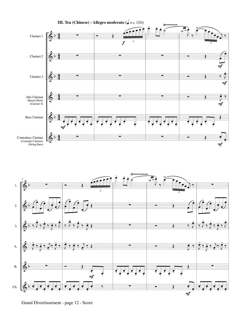 Tchaikovsky (arr. Gibson) - Grand Divertissement from The Nutcracker for Clarinet Choir