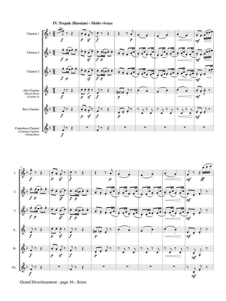 Tchaikovsky (arr. Gibson) - Grand Divertissement from The Nutcracker for Clarinet Choir