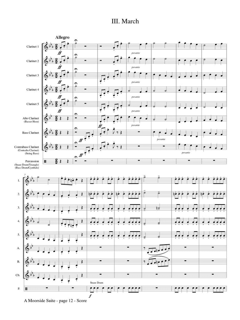Holst (arr. Johnston) - A Moorside Suite for Clarinet Choir