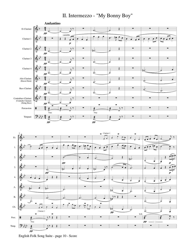 Vaughan Williams (arr. Johnston) - English Folk Song Suite for Clarinet Choir