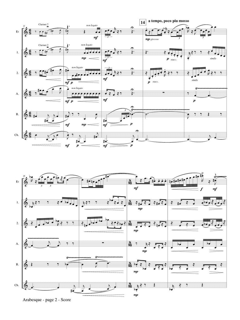 Volgar - Arabesque (Arabeske) for Clarinet Choir