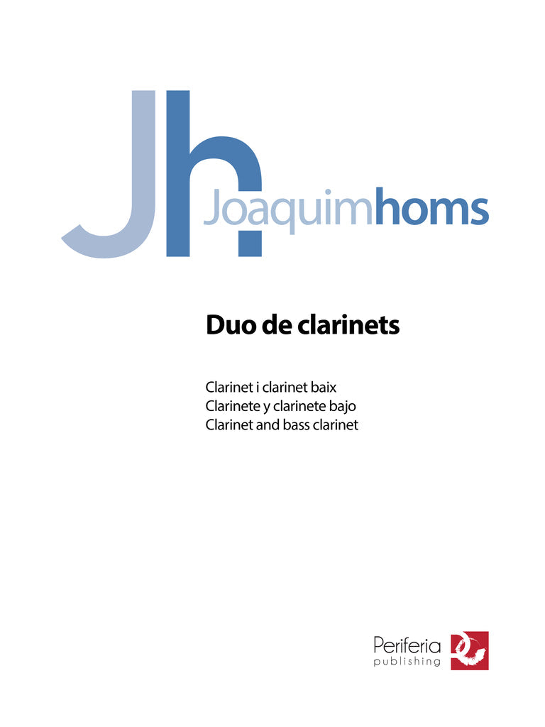 Homs - Duo de clarinets for Clarinet and Bass Clarinet