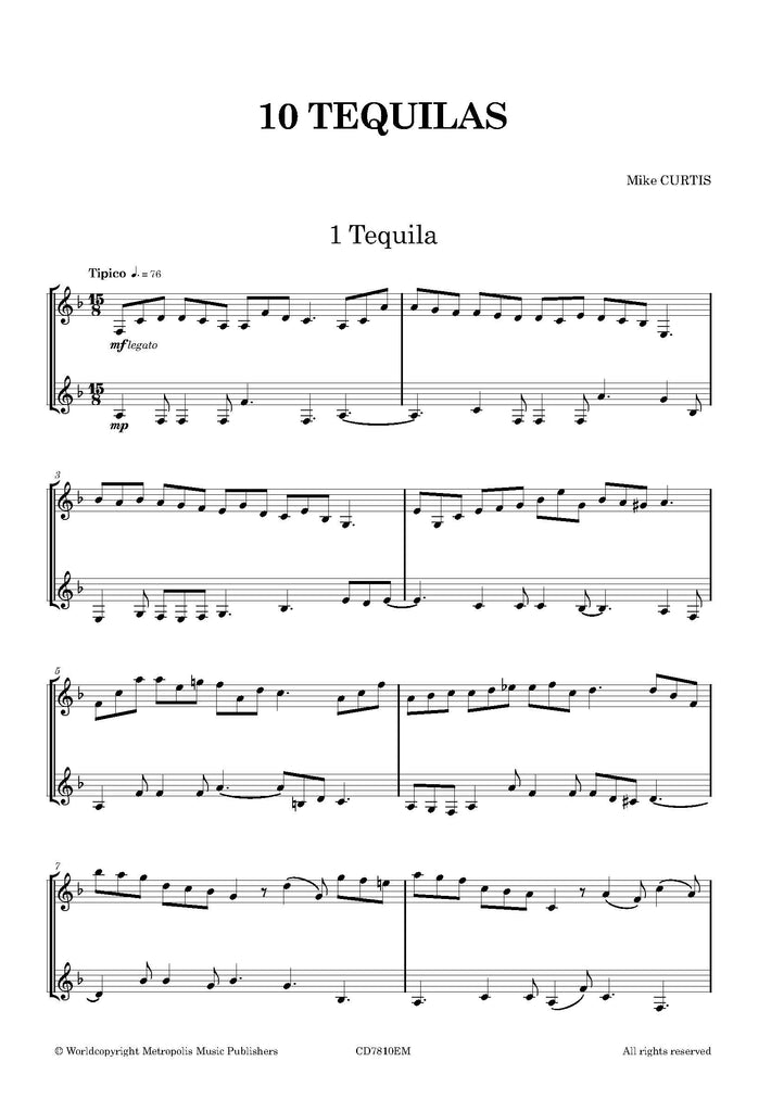 Curtis - 10 Tequilas for Clarinet Duo