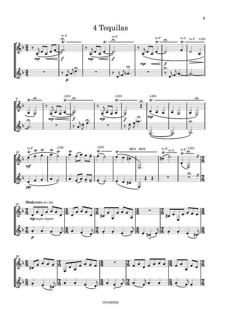Curtis - 10 Tequilas for Clarinet Duo