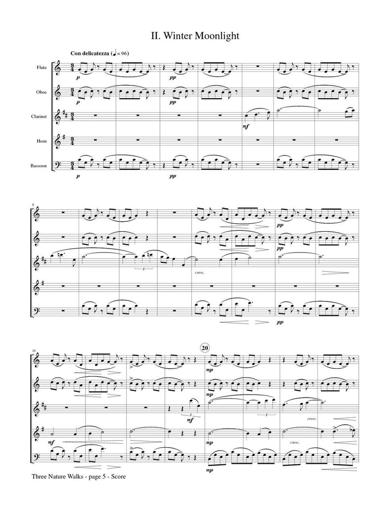 Molnar-Suhajda - Three Nature Walks for Wind Quintet