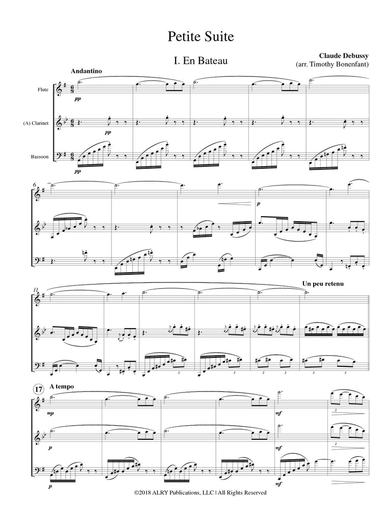 Debussy (arr. Bonenfant) - Petite Suite for Flute, A Clarinet, and Bassoon