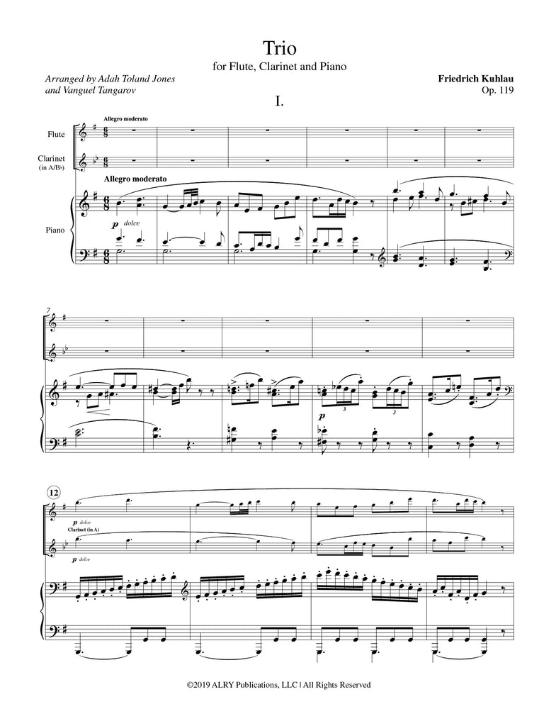 Kuhlau (arr. Adah Toland Jones & Vangel Tangarov) - Trio, Op. 119