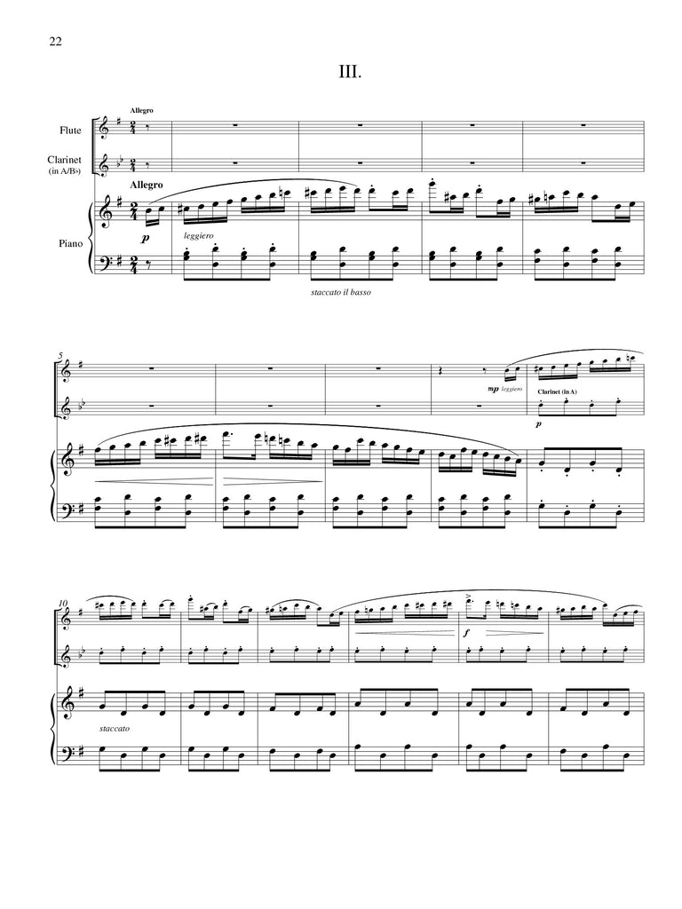 Kuhlau (arr. Jones/Tangarov) - Trio, Op. 119 for Flute, Clarinet, and Piano
