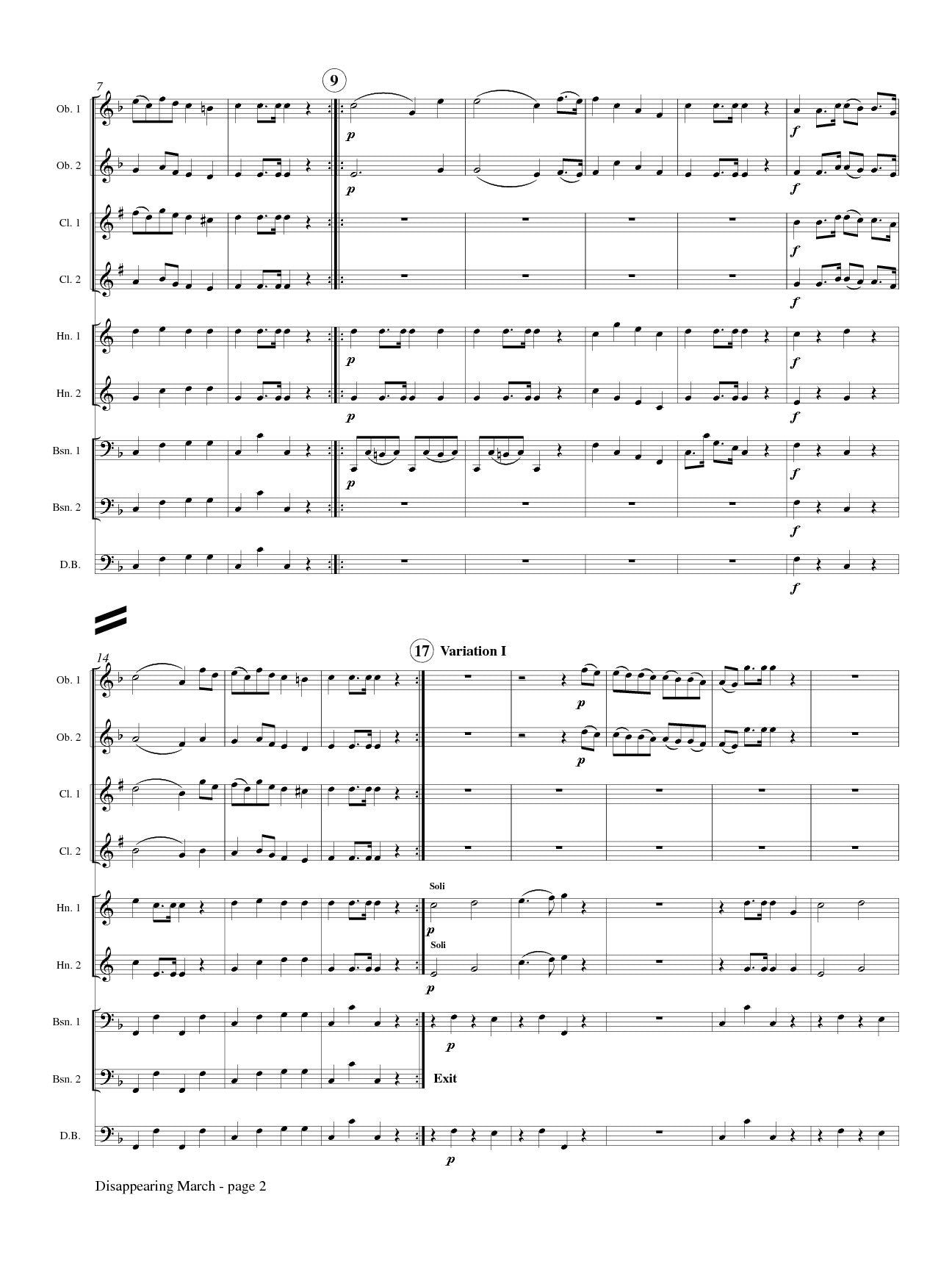 Druschetzky (arr. Weait) - Disappearing March from Partita No. 21 for Chamber Ensemble
